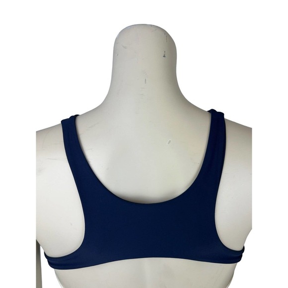 NEW Summersalt Swim Shoreline Bikini Top 2 Cutout Colorblock Blue White Sporty - Picture 8 of 12